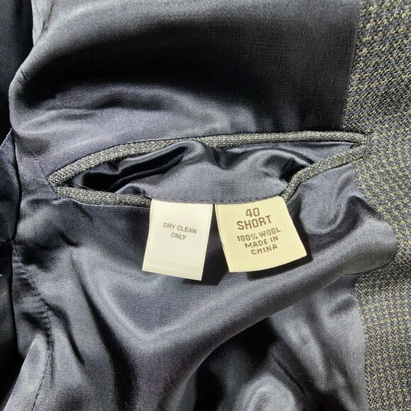 Pronto Uomo Sport Coat Blazer Suit Jacket Houndstooth Blue 40 Short - Picture 9 of 12